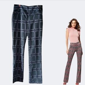 NWT 7th Avenue Plaid Boot Cut Women's Pull On Pants Size Small